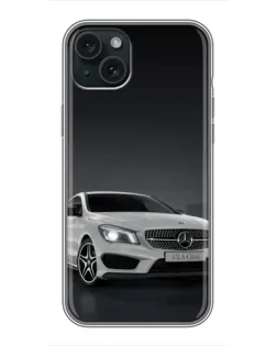 Чохол для iPhone 15 Plus з картинкою «Mercedes AMG GT Silver»
