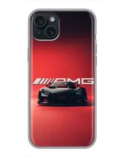 Чохол для iPhone 15 Plus з картинкою «Mercedes AMG — червона лінія»