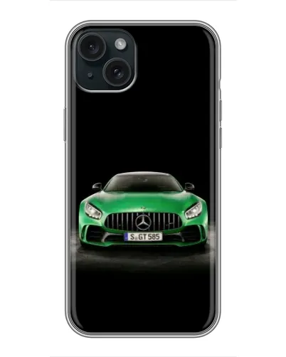 Чохол для iPhone 15 Plus з картинкою «Mercedes — неоновий лого» Чохол для iPhone 15 Plus з картинкою «Mercedes — неоновий лого»