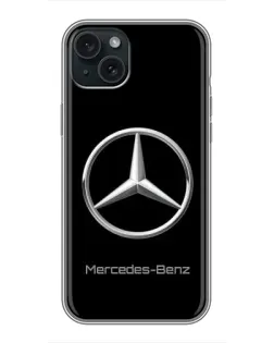 Чохол для iPhone 15 Plus з картинкою «Mercedes Silver Logo»