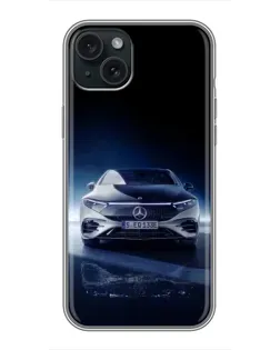 Чохол для iPhone 15 Plus з картинкою «Нічний Mercedes EQ»