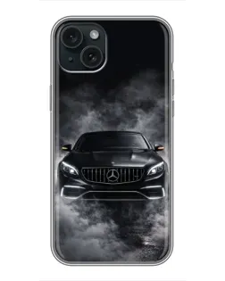 Чохол для iPhone 15 Plus з картинкою «Mercedes у диму»