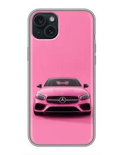 Чохол для iPhone 15 Plus з картинкою «Рожевий Mercedes AMG»
