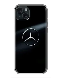 Чохол для iPhone 15 Plus з картинкою «Mercedes на металі»