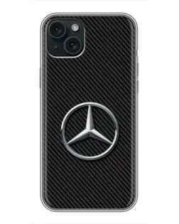 Чохол для iPhone 15 Plus з картинкою «Карбоновий Mercedes стиль»
