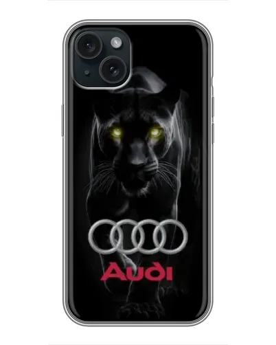 Чохол для iPhone 15 Plus з картинкою «Пантера та Audi» Чохол для iPhone 15 Plus з картинкою «Пантера та Audi»