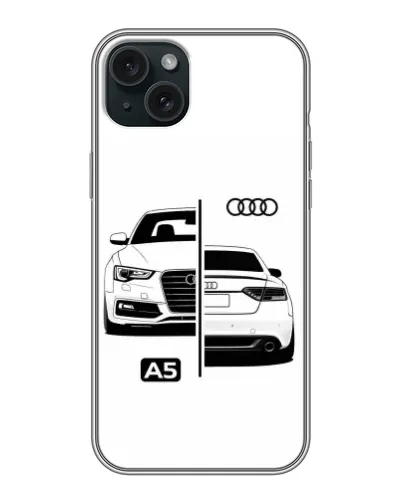 Чохол для iPhone 15 Plus з картинкою «Audi — контрастний дизайн» Чохол для iPhone 15 Plus з картинкою «Audi — контрастний дизайн»