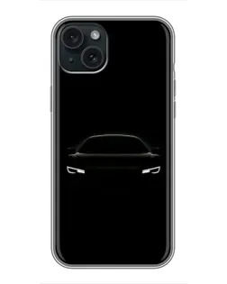Чохол для iPhone 15 Plus з картинкою «Погляд Audi у темряві»