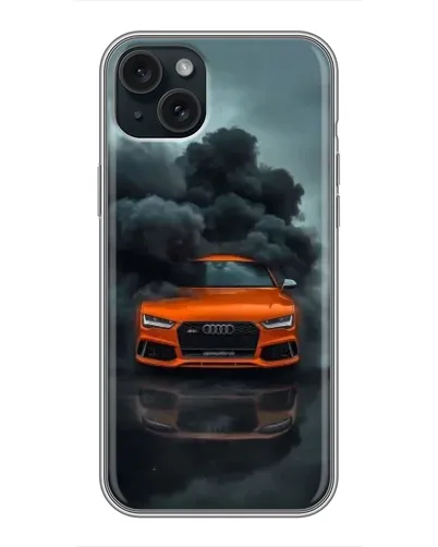 Чохол для iPhone 15 Plus з картинкою «Audi у хмарах диму» Чохол для iPhone 15 Plus з картинкою «Audi у хмарах диму»