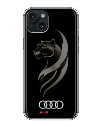 Чохол для iPhone 15 Plus з картинкою «Графіка — пантера та Audi» Чохол для iPhone 15 Plus з картинкою «Графіка — пантера та Audi»