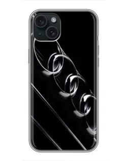 Чохол для iPhone 15 Plus з картинкою «Audi — абстрактні кільця»