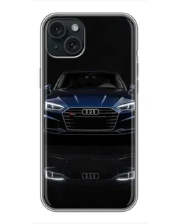 Чохол для iPhone 15 Plus з картинкою «Audi — нічне відображення»