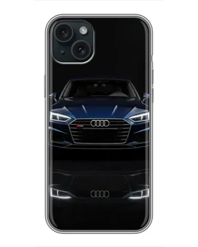 Чохол для iPhone 15 Plus з картинкою «Audi — нічне відображення» Чохол для iPhone 15 Plus з картинкою «Audi — нічне відображення»
