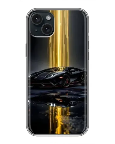 Чохол для iPhone 15 Plus з картинкою «Нічний Lamborghini драйв»