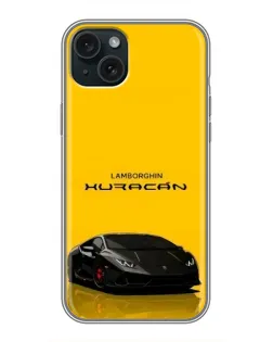 Чохол для iPhone 15 Plus з картинкою «Lamborghini Huracan чорний»