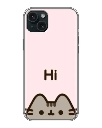 Чохол для iPhone 15 Plus з картинкою «Пушин каже Hi»