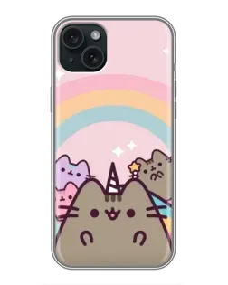 Чохол для iPhone 15 Plus з картинкою «Єдиноріг Pusheen»