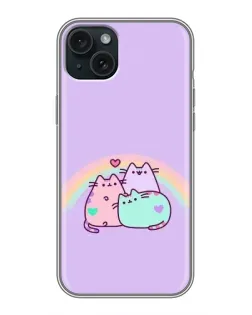 Чохол для iPhone 15 Plus з картинкою «Веселкові Пушини»