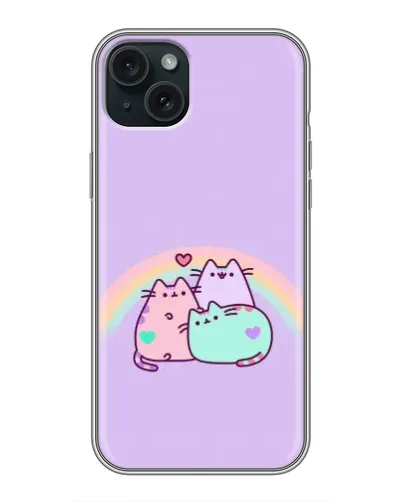 Чохол для iPhone 15 Plus з картинкою «Веселкові Пушини»