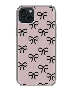 Чохол для iPhone 15 Plus з картинкою «Чорні бантики»