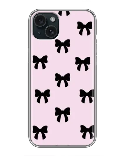 Чохол для iPhone 15 Plus з картинкою «Чорні банти Coquette» Чохол для iPhone 15 Plus з картинкою «Чорні банти Coquette»