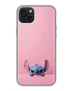 Чохол для iPhone 15 Plus з картинкою «Stitch визирає»