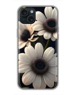 Чохол для iPhone 15 Plus з картинкою «Білі маргаритки макро»