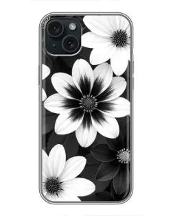 Чохол для iPhone 15 Plus з картинкою «Монохромні айстри»