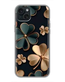 Чохол для iPhone 15 Plus з картинкою «Конюшина в золоті»