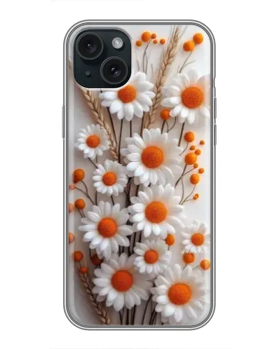 Чохол для iPhone 15 Plus з картинкою «Білі сухоцвіти»