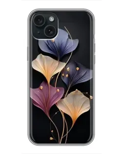 Чохол для iPhone 15 Plus з картинкою «Лілові квіти грації»