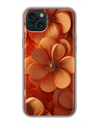 Чохол для iPhone 15 Plus з картинкою «Помаранчева макро квітка»