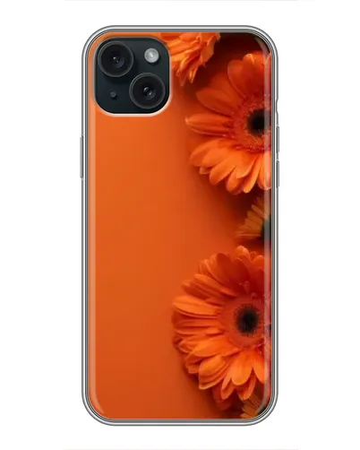 Чохол для iPhone 15 Plus з картинкою «Помаранчеві гербери»
