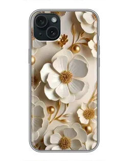 Чохол для iPhone 15 Plus з картинкою «Білі паперові квіти»