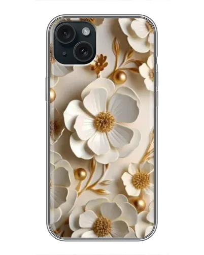 Чохол для iPhone 15 Plus з картинкою «Білі паперові квіти»