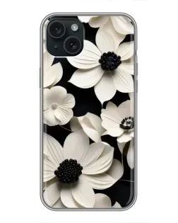 Чохол для iPhone 15 Plus з картинкою «Об'ємні білі квіти»