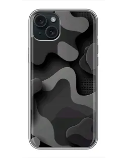 Чохол для iPhone 15 Plus з картинкою «Темний абстрактний камуфляж»