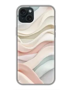 Чохол для iPhone 15 Plus з картинкою «Пастельні ніжні хвилі»