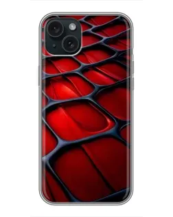 Чохол для iPhone 15 Plus з картинкою «Червона глянцева сітка»