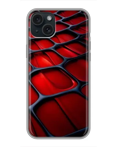 Чохол для iPhone 15 Plus з картинкою «Червона глянцева сітка»