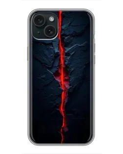 Чохол для iPhone 15 Plus з картинкою «Червона лавова тріщина»