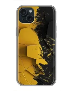 Чохол для iPhone 15 Plus з картинкою «Золоті уламки геометрії»