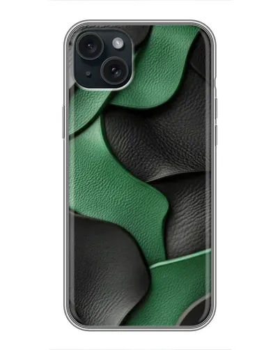 Чохол для iPhone 15 Plus з картинкою «Зелені шкіряні хвилі»