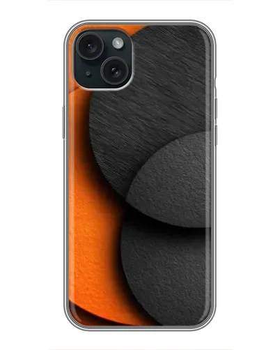 Чохол для iPhone 15 Plus з картинкою «Геометрія помаранчевих кіл»