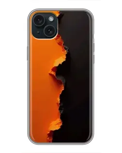 Чохол для iPhone 15 Plus з картинкою «Помаранчевий розлом»