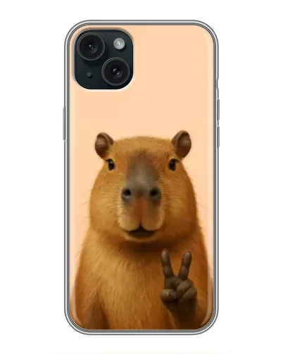 Чохол для iPhone 15 Plus з картинкою «Капібара вікторія»