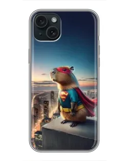 Чохол для iPhone 15 Plus з картинкою «Капі-мен супергерой»