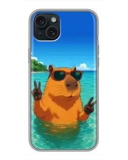 Чохол для iPhone 15 Plus з картинкою «Морська капібара»