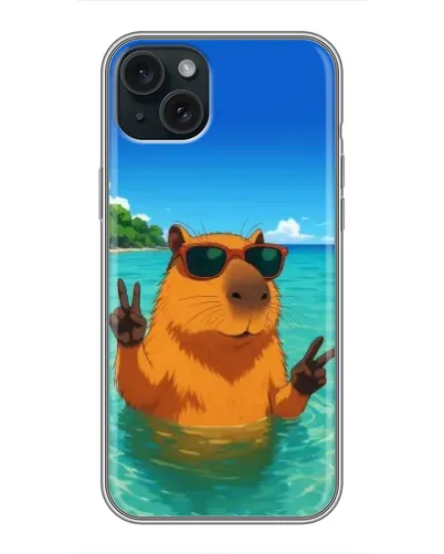 Чохол для iPhone 15 Plus з картинкою «Морська капібара»