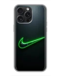 Чохол для iPhone 15 Pro Max з картинкою «Неоновий контур Nike» Чохол для iPhone 15 Pro Max з картинкою «Неоновий контур Nike»